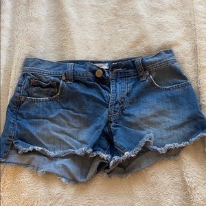 blue denim shorts